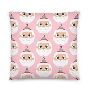 Kritter Christmas Reversible Santa Pillow-Pink